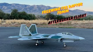 Freewing F22 Raptor 70mm Afterburner flight motionrc airplane aviation military rcpilots [upl. by Anirazc481]