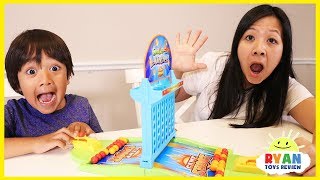 Ryan and Mommy Play Connect 4 Launcher Board Games for Family Game Night [upl. by Ijar]