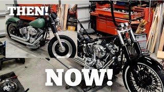 Project bike 2005 Harley Fatboy rebuild making a custom bike in my garage part 3 [upl. by Inajar923]