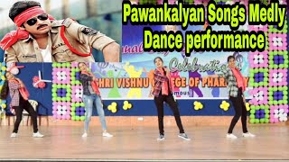 Pawan Kalyan Medly Songs Dance Performance by Vishnu Pharmacy Students  Vishnu College Bhimavaram [upl. by Honeyman]