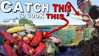 Turning Alewifes into Lobsters  Maine Lobster Buried Catch and Cook on a Island [upl. by Manny]