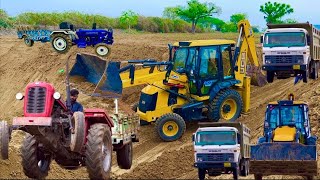 JCB 3dx Backhoe Loading Mitti in Tata2518 Truck For Making Canal Tractor jcb jcbvideo jcb3Dx [upl. by Hallagan]