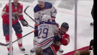 Draisaitl Hit On Barkov Head Injury [upl. by Sunderland]