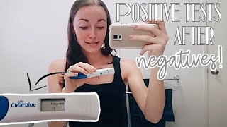 POSITIVE PREGNANCY TEST AFTER NEGATIVES [upl. by Nnylecyoj]