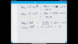 X Bar and R Bar charts in Statistical Process Control  An example problem [upl. by Powel]