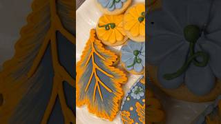 Decorated cookies for fall 🍂 decoratedcookies fallbaking cookiedecorating art [upl. by Molton]