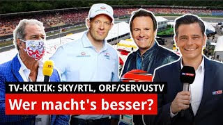 F1 live im TV Wer machts am besten  Senderkritik Sky RTL ORF ServusTV [upl. by Cir]