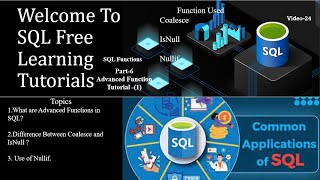 sql free course advanced sql functions coalesce isnull nullif Vide24 [upl. by Adekahs815]