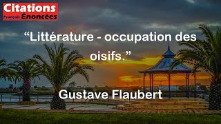 Littérature  occupation des oisifs  Gustave Flaubert [upl. by Kimbell]