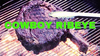 COWBOY RIBEYE REVERSE SEARED RIBEYE STEAK DINO RIBEYE RIBEYE SMOKED AND GRILLED REVERSE SEAR [upl. by Rolyks]