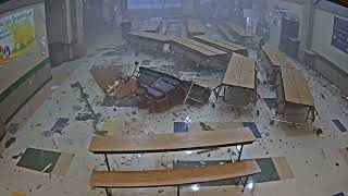 School surveillance video from April 2022 tornado in Andover KS [upl. by Ravel]