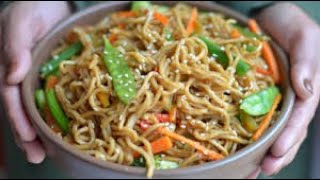 Veg Noodles Recipe in Telugu Schezwan Noodles Restaurant Style Chinese Recipe [upl. by Eirroc388]