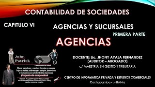 AGENCIAS Y SUCURSALES  PARTE 1  CAPITULO VI  CONTABILIDAD DE SOCIEDADES CIPEC [upl. by Nnayelsel]