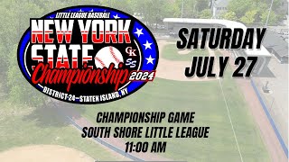 NYS 2024 Little League Tournament  Championship Game [upl. by Wallford]