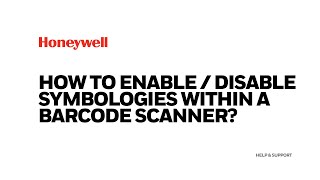 How to enable  disable symbologies within a bar code scanner [upl. by Nailij984]