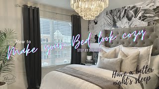 How to Layer your bed How to make your bed look amp feel comfortable HELPFUL TIPS [upl. by Ellehcyar]