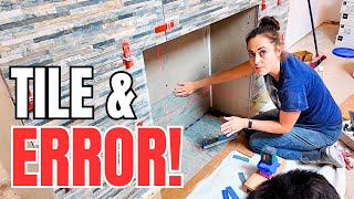 How to tile a WHOLE fireplace EXTREME DIY makeover BEGINNERS GUIDE [upl. by Eves]