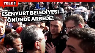 Esenyurt Belediyesi önünde arbede CHPliler belediyeye alınmıyor [upl. by Wilone]