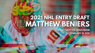 2021 NHL Draft  Matthew Beniers 10 Shift by Shift vs Wisconsin February 13 2021 [upl. by Mickelson]