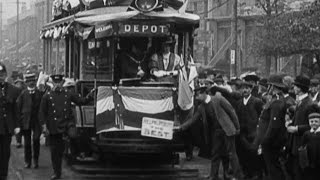 Opening of Accrington Electric Tramways 1907  Britain on Film [upl. by Einwat]