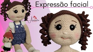 ♦ Como fazer rosto de boneca amigurumi fácil com expressão facial [upl. by Ronnie894]