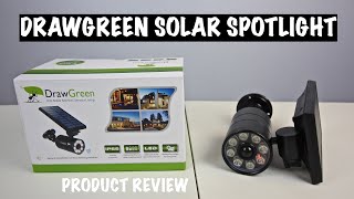 DrawGreen LED Solar Motion Sensor Spotlight Product Review [upl. by Yramesor]