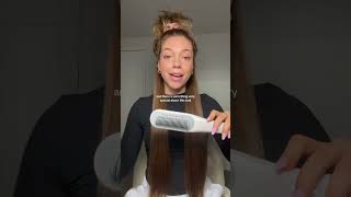 Let’s straighten my HUGE curly hair with my new hair tool curlyhair hairtutorial hair [upl. by Anemix]