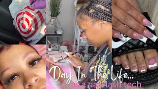 Day in the Life Nail amp Lash Tech  Clients Target Haul Go To Lash Products [upl. by Ahcilef]