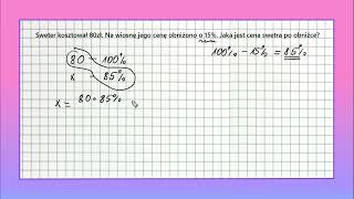 PROCENTY od podstaw zadania tekstowe z procentami klasa 6 i 7 zadanie 5 [upl. by Fugazy]