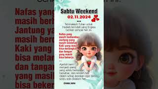 Sabtu weekend  katakatarohani rohanikristen youtubeshorts [upl. by O'Gowan478]