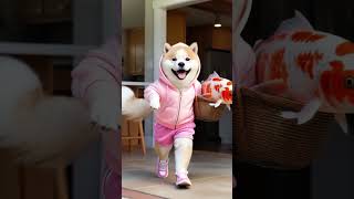 Cute Akita Inu wanted KOI fish so lets see funny akita funnyvideo [upl. by Aiasi234]