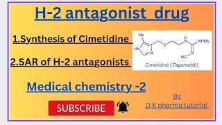 SAR of H2 antagonist  synthesis of Cimetidine  Medicinal chemistry 2  unit1 [upl. by Aihsekel]