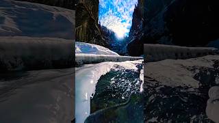 Nice waterflow❄️❤️👍 trending nature snow ice mountains viralshorts shortsfeed viralvideo [upl. by Meerak]