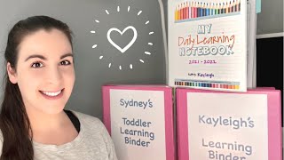 Learning Binders DIY Free Printables Toddler Preschool Kindergarten First Grade Homeschool Binder [upl. by Yruam]