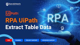 RPA UiPath Extract Table Data  RPA Course  RPA Tutorial  GuruSchools [upl. by Siro]