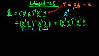 Least Squares as an unbiased estimator  matrix formulation [upl. by Callas]