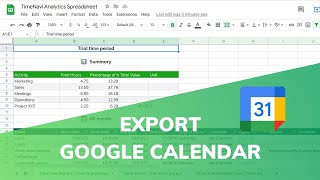 How to export Google Calendar to Excel In 3 Clicks [upl. by Ethelda992]