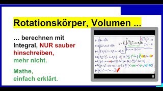 Rotationskörper Volumen mit Integral berechnen Rotationsvolumen Übungen [upl. by Anissa]