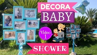 IDEAS PARA DECORAR BABY SHOWER  MARCO DE FOTOS PASO A PASO [upl. by Inol]