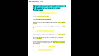 Straighterline Anatomy and Physiology 1 All Questions and answers Latest Masterpiece BRAND NEW 23 [upl. by Airtal512]