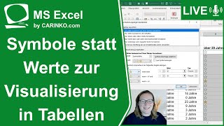 Indra Kohl Live  Symbole statt Werte zur Visualisierung in ExcelTabellen  carinkocom [upl. by Nagaem]