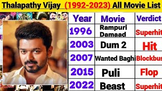 Thalapathy Vijay All Movie list in Hindi Dubbed Vijay flop and hit All movie list Thalapathy Vijay [upl. by Elleinahc]