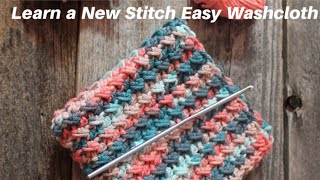 Make Easy Washcloth Crunch Stitch Crochet Pattern Easy Left Handed Matching Potholder Cotton [upl. by Clarita735]