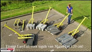 Tegels leggen 40x60 en verplaatsen Tromp Easylift  TessPaver tegellegger [upl. by Jenkel]