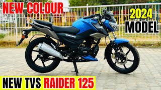 Finally 2024 TVS Raider 125😍New Blue Colour Detailed Review Price  New Changes  Features  Update🔥 [upl. by Adgam]