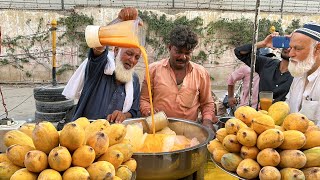 Hardworking Old Man Selling MANGO JUICE × Roadside Mango Milkshake  STREET FOOD KARACHI [upl. by Aramoix]