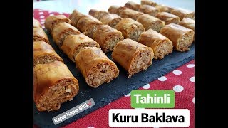 Hazır yufkadan haftalarca BAYATLAMAYAN TAHINLI KURU BAKLAVA✔Tadanlar hazır zannetti😍 [upl. by Ahsemrak]