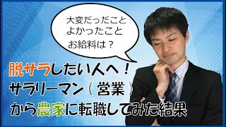 【脱サラしたい人必見】サラリーマン営業から農家に転職してみた結果！ [upl. by Adlare758]