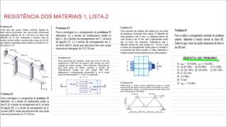 RESISTÊNCIA DOS MATERIAIS 1LISTA COMPLETA [upl. by Aisauqal465]