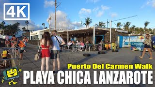 LANZAROTE Playa Chica  Puerto del Carmen  4K Walking Tour [upl. by Anomahs]